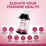 Caring for intimate health, eliminating vaginal odor – promoting gut balance and digestion – women's probiotics and prebiotics supplement