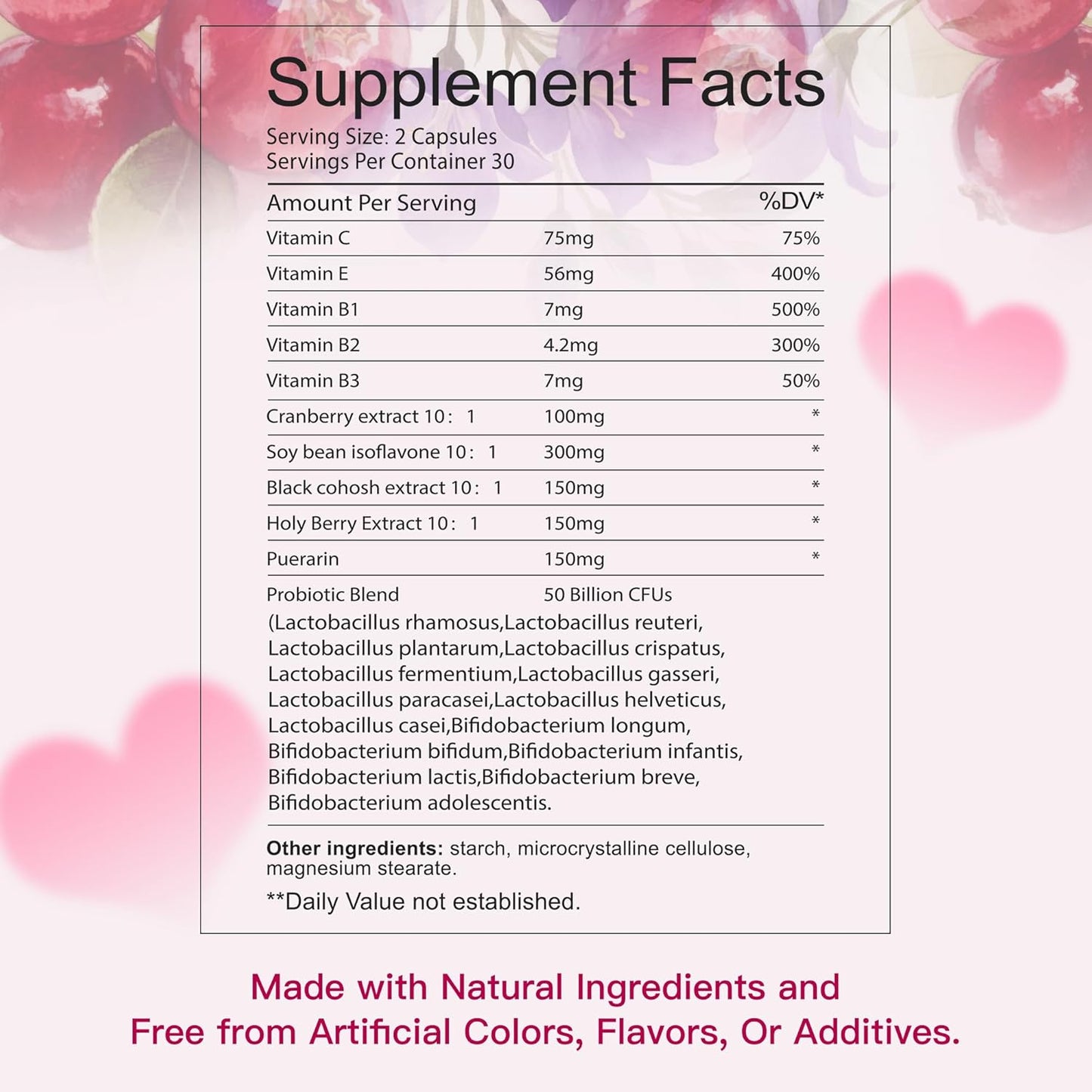 Caring for intimate health, eliminating vaginal odor – promoting gut balance and digestion – women's probiotics and prebiotics supplement