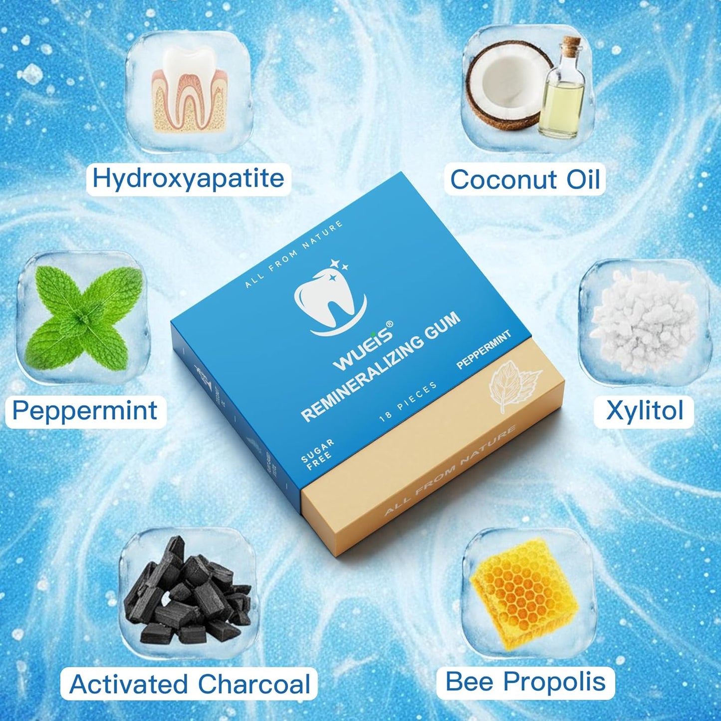 Repairs Enamel & Deep Clean, WUEIS Hydroxyapatite Gum