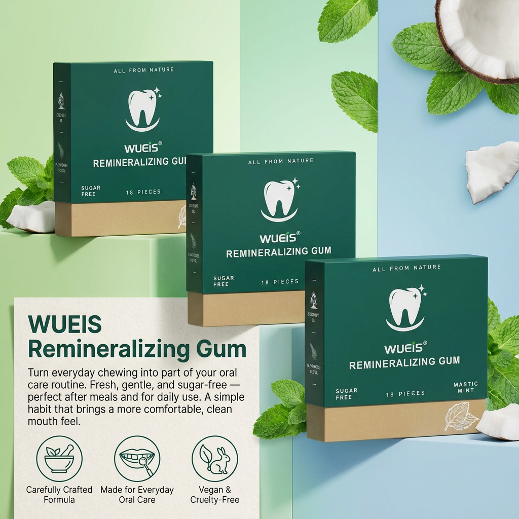 Hydroxyapatite Gum for Enamel Repair & Fresh Breath, WUEIS Mint