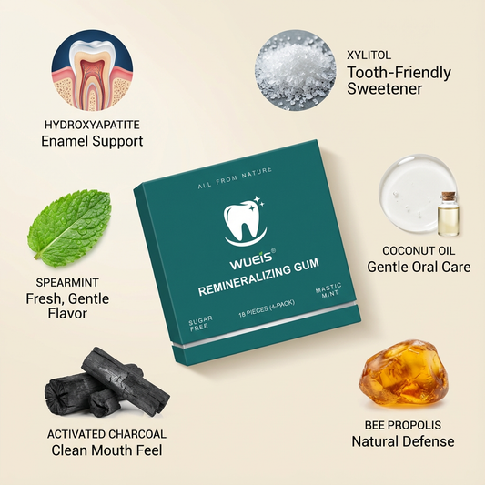 Hydroxyapatite Gum for Enamel Repair & Fresh Breath, WUEIS Mint